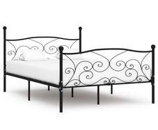 Bed Frame with Slatted Base Black Metal 120x200 cm