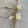 Heavy brass chandelier and garden lantern antique style Image 2