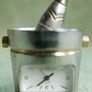 Vintage Miniature Wine Bucket Champagne Clock Linden Quartz Japan Movement - works well Image 5