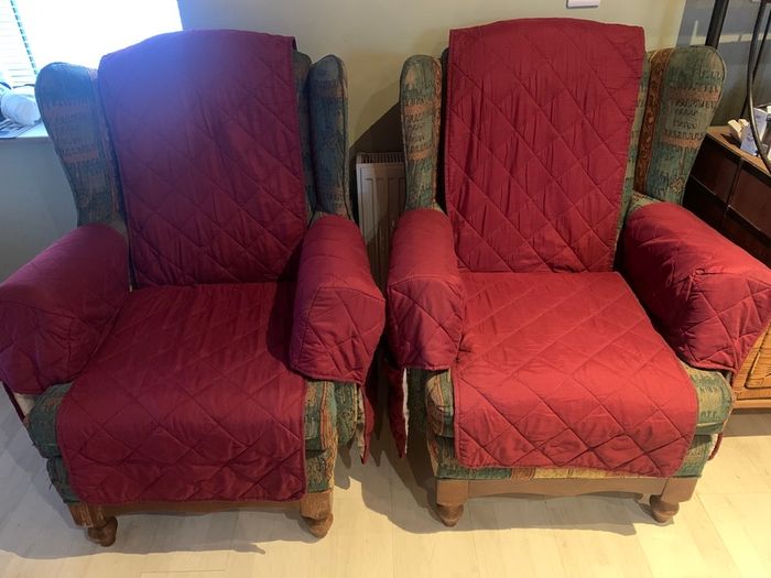 Comfortable Armchairs with Protective Covers