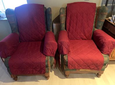 Comfortable Armchairs with Protective Covers