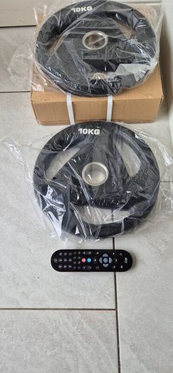 brand new 2x10kilo olymoic tri grip weight plates