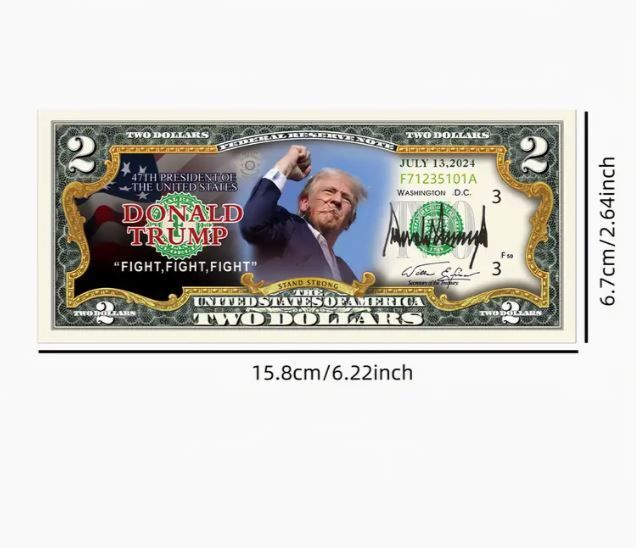 Commemorative banknote 2024, Trump Never Surrender, new, unopened.