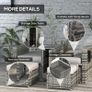 Rattan Sun Lounger w/ Storage Tea Table & Footstools, Grey Image 4