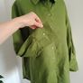Linen oversize blouse green New size 12-14 Image 3
