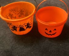 Orange Halloween Buckets x 2