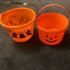 Orange Halloween Buckets x 2