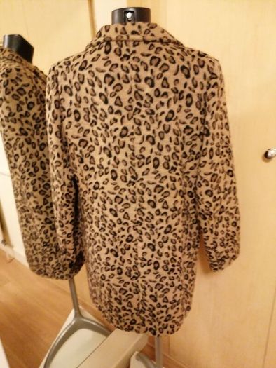 Women's Leopard Print Wool Mix Coat Size 14