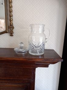 Crystal Tall Jug with Lid
