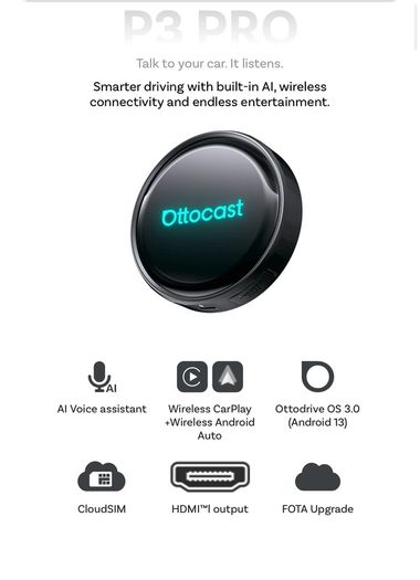 Ottocast P3 Pro CarPlay AndroidAuto