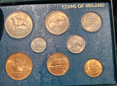 Ireland 1953 1954 1955 Coin Set in Original Holder Stunning Uncirculated Lustrous Coins! Amazing Set!!
