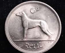 Ireland - 1968 - 6 Pence - Wolfhound - KM.13a - UNC - [680]