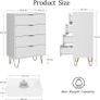 Chest of 4 Drawers for Bedroom, 60x34x91cm, Wood Storage Dresser Bedroom Furniture Cabinet for Living Room,Office,Lounge,White Image 4
