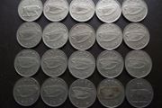 20 Irish 5 pence coins (1976-1982)
