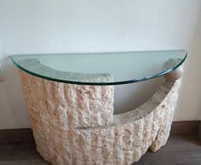 Unique Stone & Glass Hall / Console Table