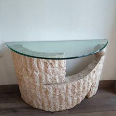 Unique Stone & Glass Hall / Console Table