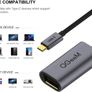 QGeeM USB-C Type (Thunderbolt 3 Compatible) DisplayPort (DP) Female (UHD 4K/60Hz) Gold-Plated/Nylon Braided/Aluminum Alloy Adapter Cable (Brand New/Warranty) Image 3