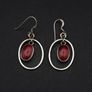 925 Vintage Sterling Silver Red Jasper Earrings Image 9