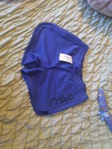 blue CK shorts
