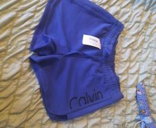 blue CK shorts