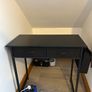 Black desk with 2 drawers and side pocket storage Image 5