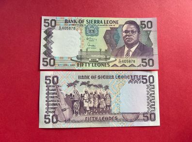 Sierra Leone  50 Leones. 1989   ( uncirculated )