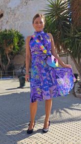 Dress with scarf