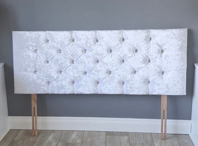 White Velvet Headboard