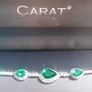 Vintage Sterling Silver 925 Emerald Green Bracelet   Emerald Wedding Bracelets Art Deco Jewelry L-7,5   9,80g Image 4
