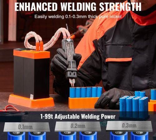Battery Spot Welder, 14.5KW Capacitor Energy Storage Pulse Battery Spot Welder with 73B Welding Pen, 801D High Power Spot Welding Equipment