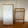 Large Wooden Baby Cot & Mattress | Classic Natural Wood Finish Image 3