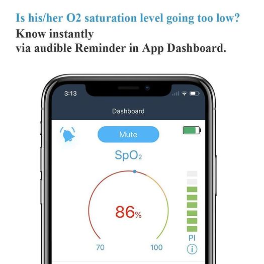 Pulse Oximeter Bluetooth, Oxygen Saturation Monitor, Wireless Blood Oxygen Monitor with Audio Reminder on Device & Smartphone Free APP, Meter SpO2 Pulse Rate for Adult Tracker Rechargeble