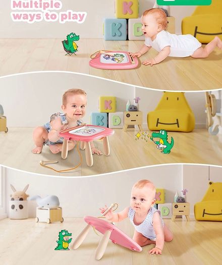 Toys for 1-2 Year Old Girls, Magnetic Drawing Board Writing Tablet for Kids, Educational Learning Travel Toys for 1 2 3 Year Old Baby Boys Girls Birthday Easter Gifts (Pink)
