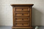 20th Century Dutch Oak Brutalist Tallboy or Chest of Drawers
