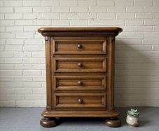20th Century Dutch Oak Brutalist Tallboy or Chest of Drawers