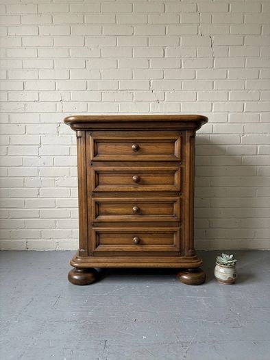 20th Century Dutch Oak Brutalist Tallboy or Chest of Drawers