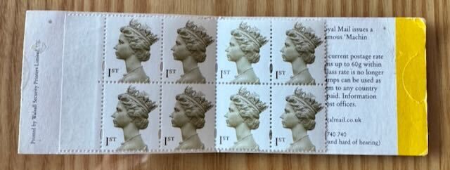 UK 10 First Class Stamps Book