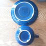 Denby Imperial Blue Cups & Saucers x 3 Unused Image 3
