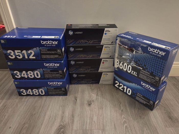 Printer Toners x 9 - HP & Brother