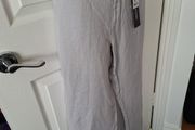 NWT Light Grey Linen blend Trousers Size 10