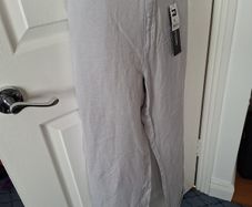 NWT Light Grey Linen blend Trousers Size 10