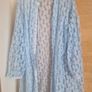 Vintage 1970s Baby Blue Lace Nightdress and Matching Robe Set  Size 30 Image 2