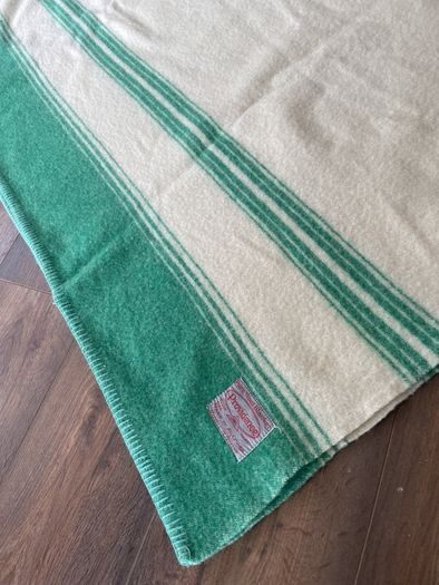 Vintage Foxford wool blanket rare green
