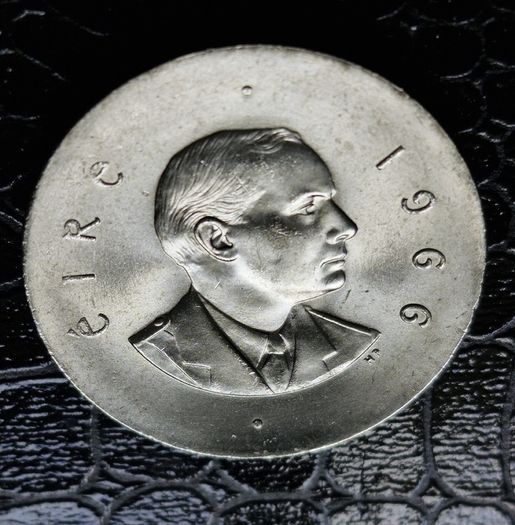 Silver Padraig Pearse 10 Shilling 1966 UNC coin