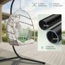 Hanging Swing Chair with Frame Folding Height Adjustable Cushion Image 4