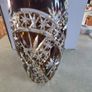Vintage Germain Overlaid dark Amber Flashed Cut Crystal Glass Vase Image 6