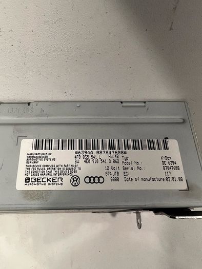 2008 Audi A6 C6 Radio Receiver Control Module 4f0035541l A1l1b71g