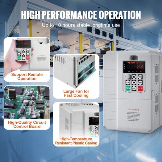 7.5KW, 34A, 10HP Variable Frequency Drive for 3-Phase Motor Speed Control