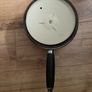 Le Creuset Cast Iron Saucepan with Wooden Handle Lovely genuine signature Volcanic colour size 18 Image 6