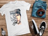 Avicii Dj t-shirt Avicii stay strong t-shirt with Avicii signature autograph t-shirt